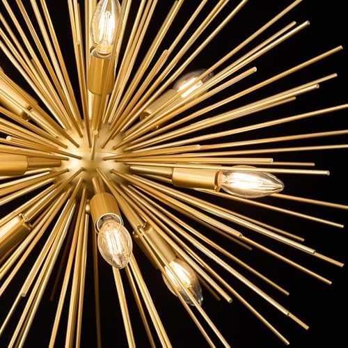 32in Gold Sputnik Chandelier 9-Light Modern Fixture