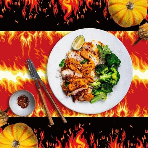 2-Pack Flame Tablecloths - 512x866 Fire-Themed Plastic Covers for Parties