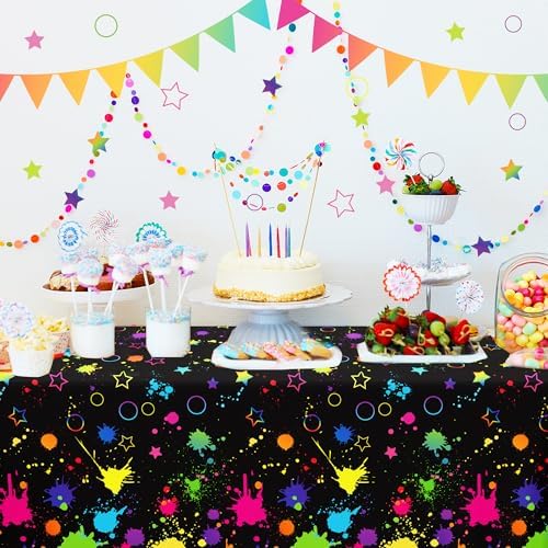 2 Pack Neon Glow Party Tablecloths 51x87 Inch