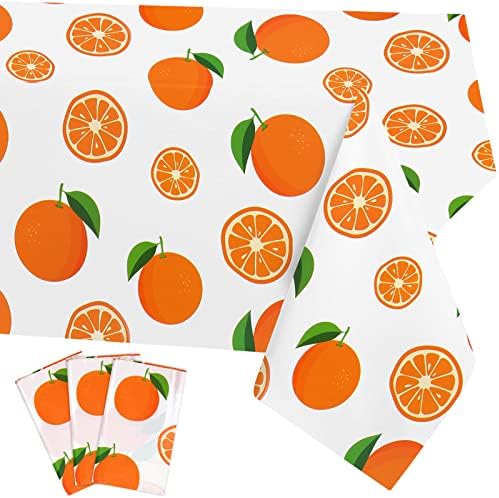PHOGARY 3 Pack Orange Tablecloths for Party Decor