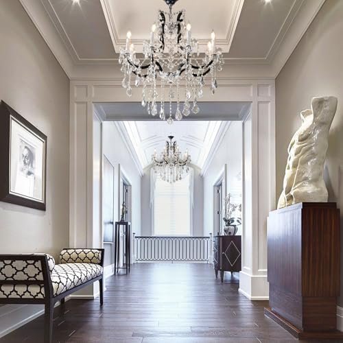 Modern Black Crystal Chandelier with 8 Lights