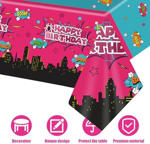 2pcs Spider Theme Tablecloth Birthday Party Decor