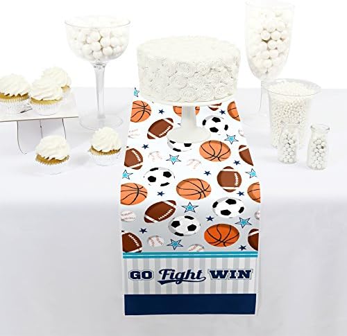 Go Fight Win Sports Baby Shower Table Runner 12x60 Inches