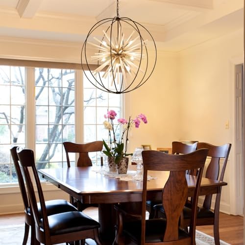 315 Inch Black Gold 16 Light Sputnik Chandelier