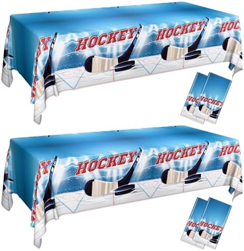 4 Pcs Hockey Tablecloths for Birthday Party Decorations