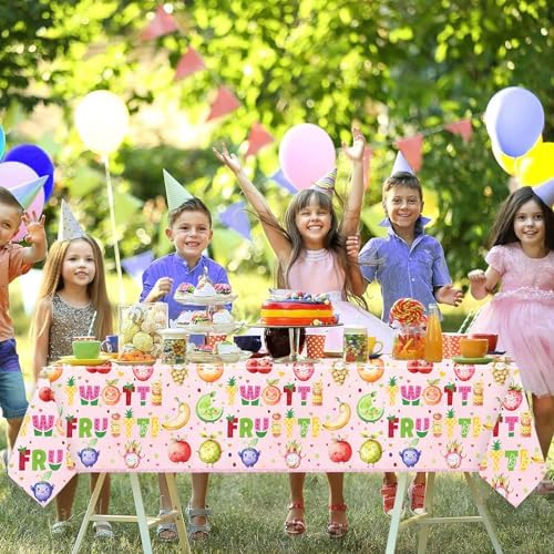 Twotti Frutti Tablecloth for 2nd Birthday Party