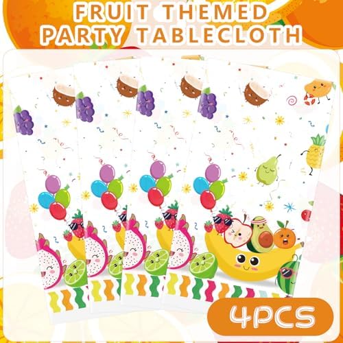 4 Pack Fruit Tablecloths for Summer Parties