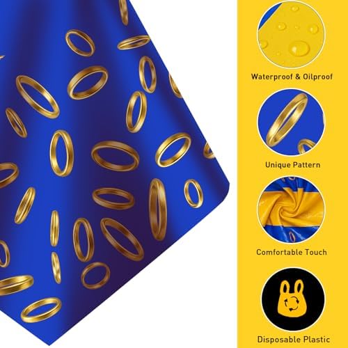 4Pcs 2in1 Gold Ring Tablecloth for Birthday Parties