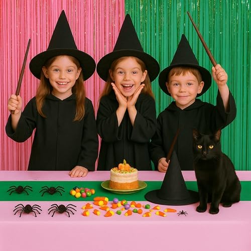 4Pcs 2in1 Witch Party Decorations Tablecloth