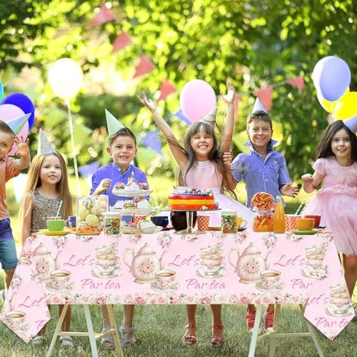 4 PCS Pink Floral Tea Table Cover 54 x 108 LetDec