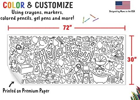 Hello Baby Coloring Tablecloth - 30x72 Inch