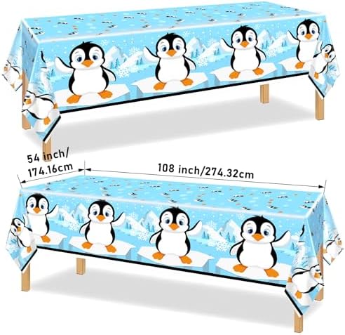 3 Pack Penguin Birthday Decorations Tablecloths for Kids Party
