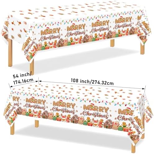 HigzYovn 3 Pcs Gingerbread Christmas Tablecloth