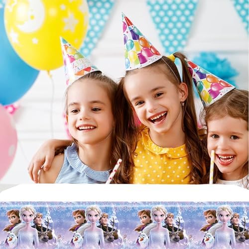 Omto 2Pcs Frozen Tablecloth for Birthday Party Decorations