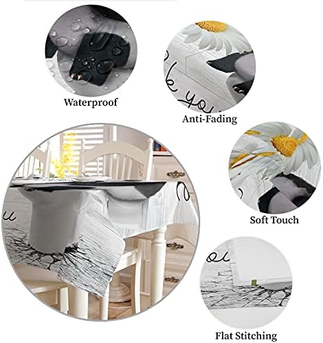 Square Tablecloth Waterproof Stainproof for Farmhouse Tables