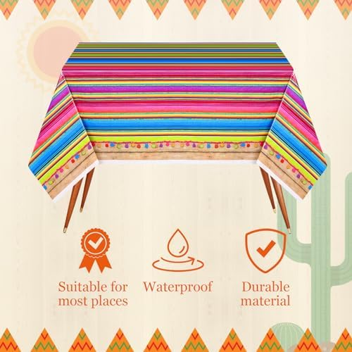Preboun Mexican Tablecloth and Fiesta Banner Decorations 24 Pcs