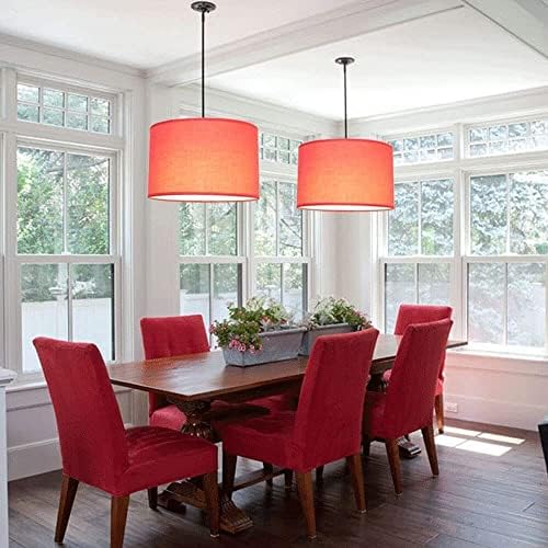 KISAD Modern Fabric Drum Pendant Light Single Head Industrial Style Ceiling Lamp