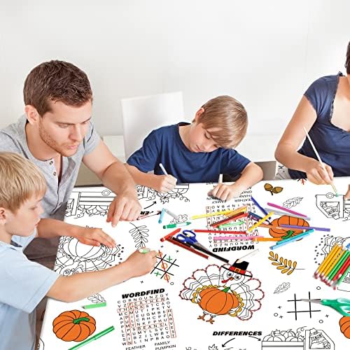 Gatherfun Disposable Thanksgiving Tablecloth with Turkey Design
