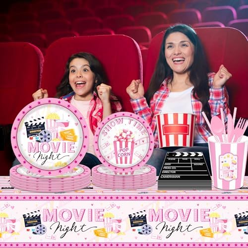 2 Pack Pink Hollywood Movie Night Tablecloths