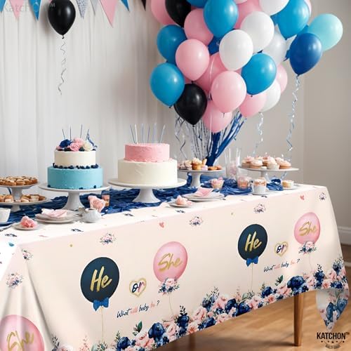 KatchOn Gender Reveal Table Cover - 108x54 Inch Pack of 3