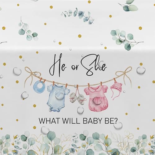 Gender Reveal Tablecloth Set 3 Pack Greenery Baby Clothes Theme