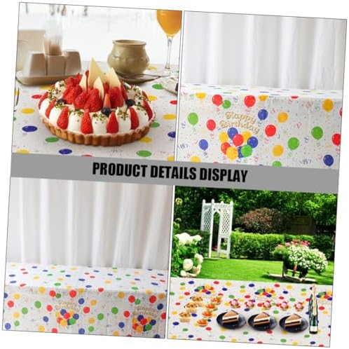 Garneck 2pcs Plastic Birthday Tablecloth with Cartoon Balloon Print