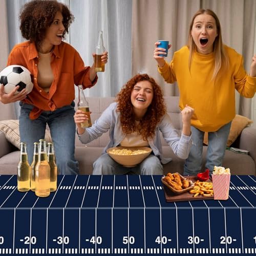 3 Pack Football Themed Tablecloths for Game Day