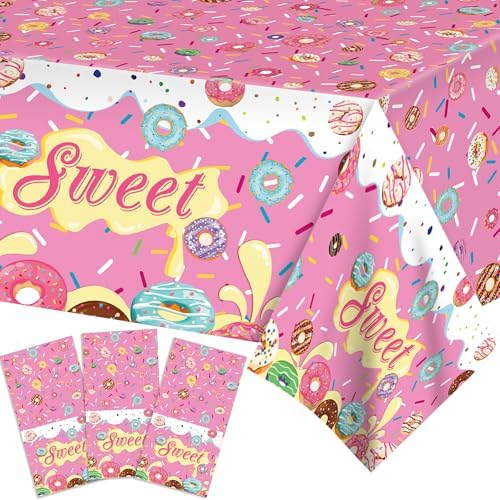JX 3 Pcs Doughnut Tablecloths 54x87In Party Decor