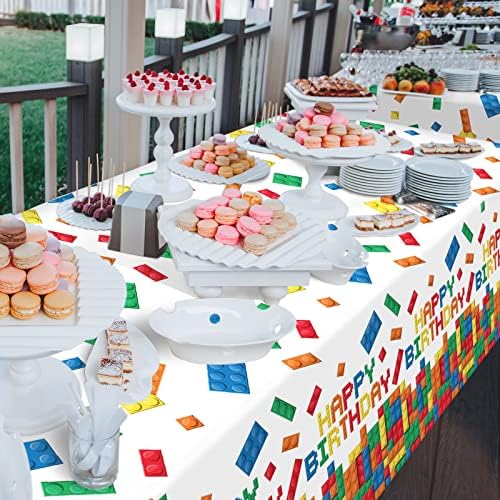 Gatherfun Building Block Tablecloth Set 3 PCS 54x108 Inches