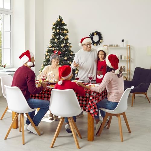 3Pcs Red Black Buffalo Plaid Christmas Tablecloth Decorations Supplies