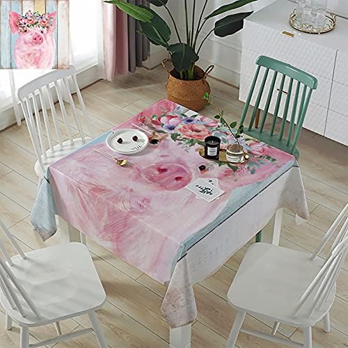 ZOE GARDEN Square Waterproof Tablecloth with Farmhouse Animal Print 1
