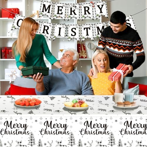 3 Pcs Buffalo Plaid Christmas Tablecloths
