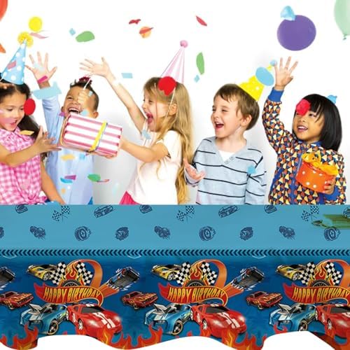 2 PCS Wheel Party Supplies Tablecloth - Hot Themed Birthday Decor