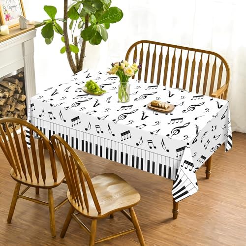 Lide Road 2Pcs Musical Notes Party Tablecloth