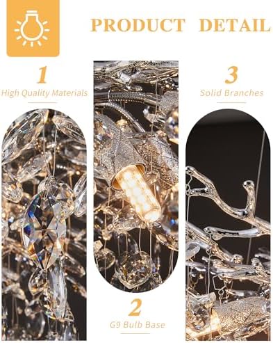 Modern Tree Branch Crystal Chandelier 10-Light Luxury Silver