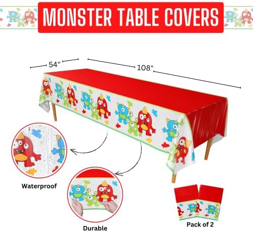 Blue Orchards Monster Party Table Covers XL 54x108 Pack of 2