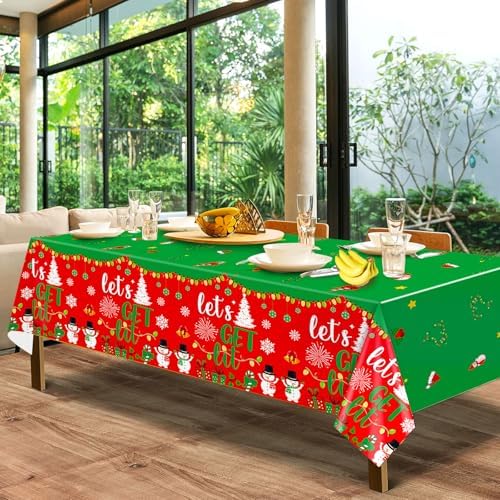 3Pcs Lets Get Lit Christmas Party Decorations Tableware Set