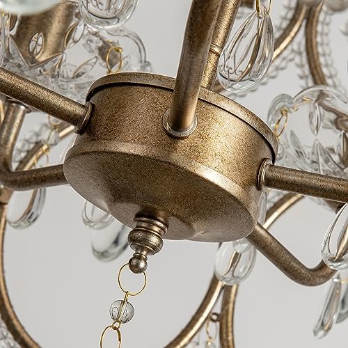 Antique Silver Crystal Chandelier with 5 Lights