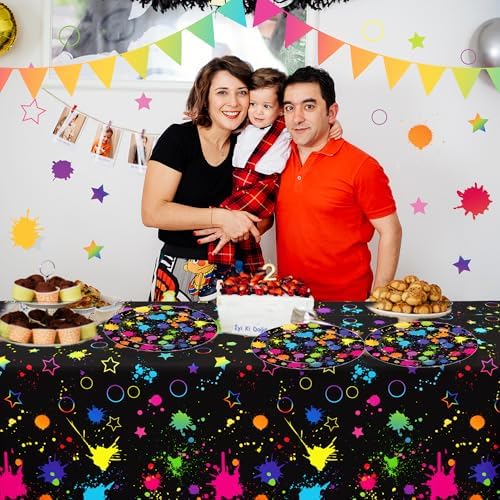 2 Pack Neon Glow Party Tablecloths 51x87 Inch