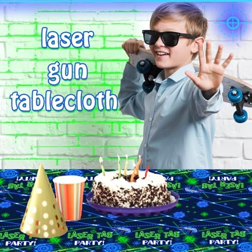 Neon Glow Laser Tag Tablecloth 3 Pack