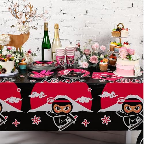 Gejoy 3 Pcs Ninja Theme Tablecloth Set