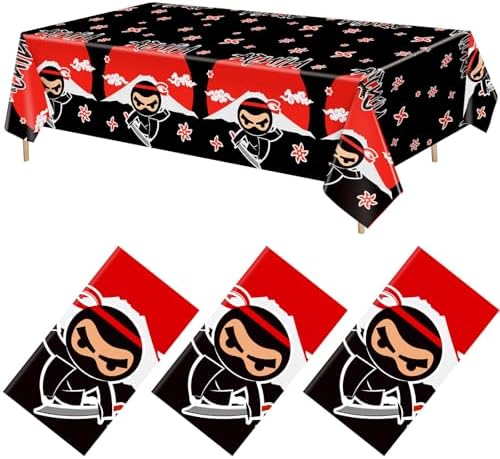 Gejoy 3 Pcs Ninja Theme Tablecloth Set