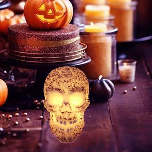 Halloween Skull Flameless LED Candles with Timer
