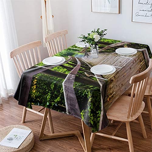 ZOE GARDEN Rectangle Tablecloth Retro Brown Waterproof Stainproof