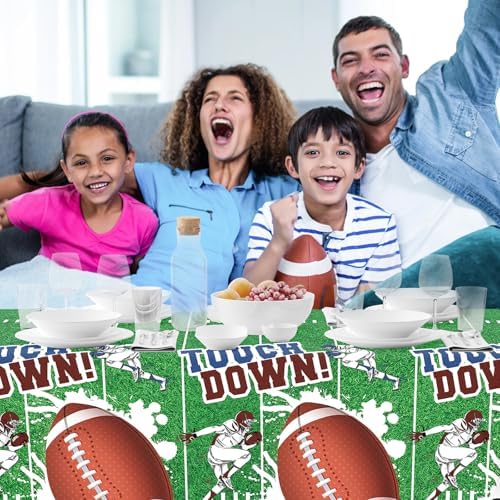 3 Pack Football Plastic Table Cloth 54x108 Inch