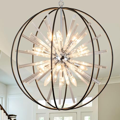 Vezzio 12 Light Crystal Sputnik Chandelier for Foyer Entryway Dining Room