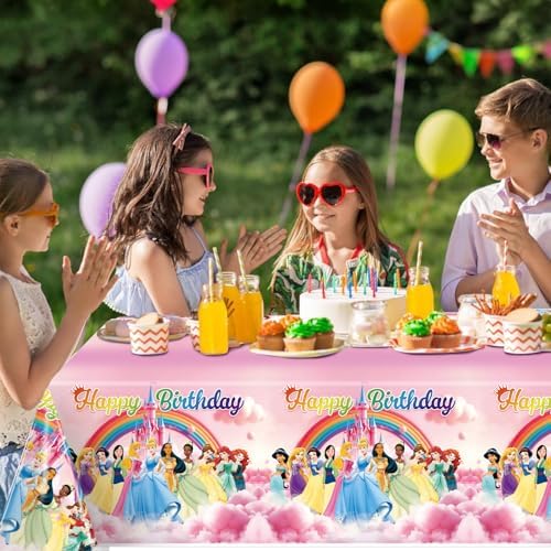 Princess Tablecloth for Birthday Party 70x43 Inches Waterproof Plastic