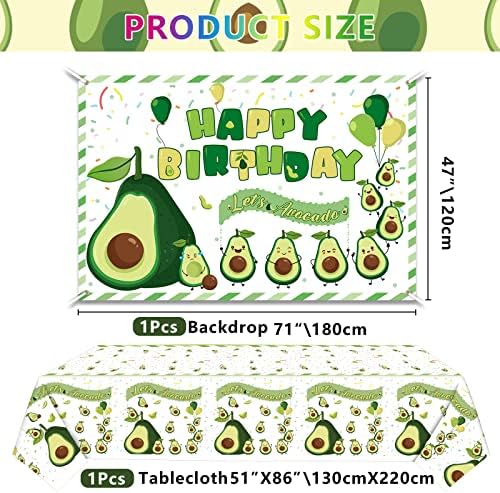 Fruit Avocado Backdrop and Tablecloth Set for Birthday Parties