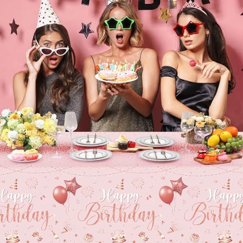 Tudomro 3 Pcs Happy Birthday Tablecloths Party Decorations