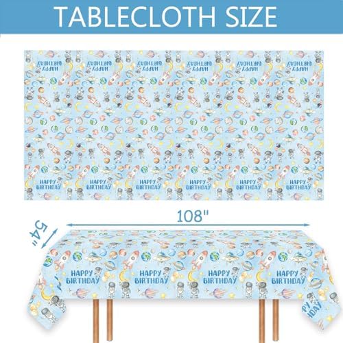 3 Pack Outer Space Birthday Tablecloths for Boy Baby Shower